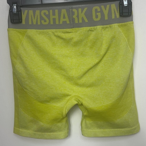 Gymshark Flex Shorts, Sz. S, Gray waistband, greenish yellow shorts, 3” inseam - Picture 6 of 12